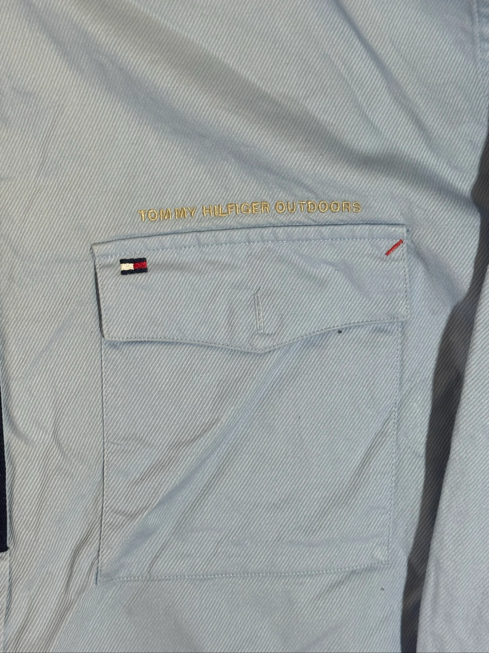 Light blue vintage Tommy Hilfiger shirt with embroidered patches – photo 4